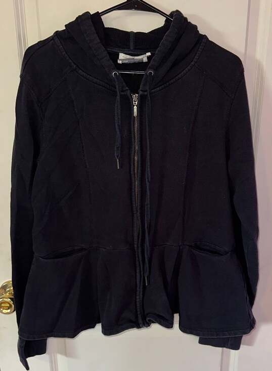 Saturday/Sunday Tops - Saturday Sunday Anthropologie Zip Peplum 100% Cotton Hoodie Sweatshirt Black XL